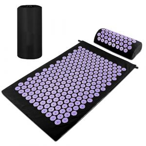 Magrimaxio Tapis Acupression, Coussin d'Acupression avec Oreiller Champ de Fleurs et Sac de Transport, Tapis de Massage pour Soulage Douleurs, Relaxation Musculaire, Favorise la Circulation (Violet) (SUNPOR JESHUA BEST S.R.L., neuf)