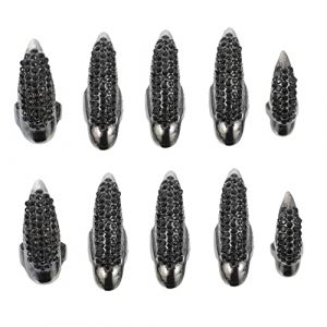 Beaupretty 20 Pièces Kit d'ongles griffe d'aigle bagues gothiques bijoux d'ongles bague à ongles accessoires de déguisements accessoire fete anneau décor griffe de strass griffe d'ongle (lorianca, neuf)