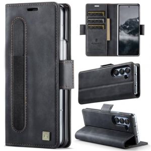 XKchatpt Étui Portefeuille pour Samsung Galaxy Z Fold 5, étui en Cuir PU avec Porte-Stylo, Coque de téléphone avec Blocage RFID, 3 emplacements pour Cartes, Coque de Protection Antichoc (Noir) (Shenzhen Xingminghui Digital, neuf)
