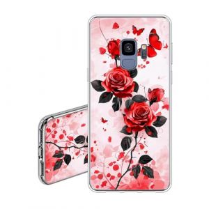 JEZSTHAI Coque Compatible avec Samsung Galaxy S9 Housse Silicone TPU Transparente Souple Antichoc,&Eacute;tui de Protection avec Motif Dessin Esth&eacute;tique,Rose (KARSTHAI, neuf)