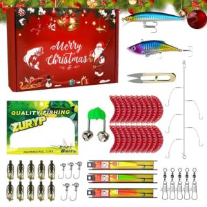 Ensemble De Leurres De P&ecirc;che,Ensemble d Accessoires de P&ecirc;che pour Cadeau de No&euml;l | Coffret de Mat&eacute;riel de avec App&acirc;ts,pour La en Plein Air, Eau Sal&eacute;e, Rivi&egrave;re, Lac, &Eacute;tang, Vacances en Fami (Mineatig, neuf)