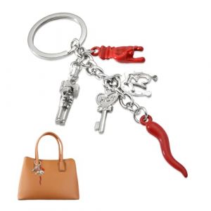 YAZWUR Porte-cl&eacute;s Porte-bonheur Femme Homme, Design Corne, Cadeau d'anniversaire No&euml;l (Rouge) (Romanimania OU, neuf)