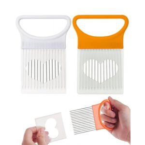 LOZTBUE 2 pi&egrave;ces coupe-oignons, coupe-l&eacute;gumes, coupe-tomates et oignons, coupe-citrons, coupe-l&eacute;gumes, coupe-oignons, rabot, fourche de s&eacute;curit&eacute; (bleu) (LOZTBUE, neuf)