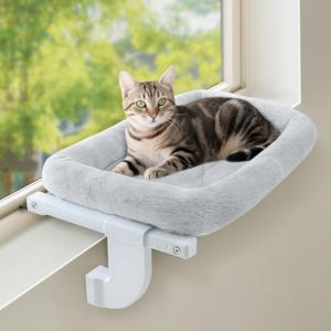 GUUSII HOME Hamac pour Chat Fenetre Panier Suspendu Chats Perchoir Lit Radiateur Etagere Transat Balcon Robuste Pas de Ventouse Facile &agrave; Monter et &agrave; d&eacute;placer Jusqu'&agrave; 18kg (Gris,M) (GUUSII HOME, neuf)