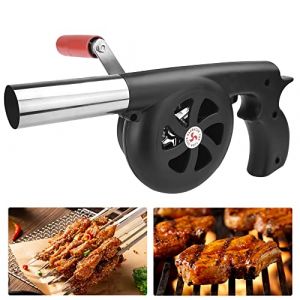 YAANBUNB Souffleur Manuel Barbecue Soufflet Barbecue Manivelle Ventilateur de Barbecue Manuel Souffleur d'Air à Manivelle Portable pour Barbecue Extérieur Cuisine Pique-Nique Camping, 29cm*12cm, Noir (YAAN let, neuf)