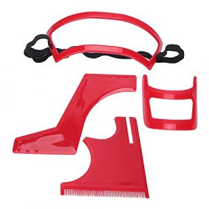 RASTKY Ensemble de Modèles de Coupe de Barbe, Façonneur de Barbe en Plastique Rouge Facile à Utiliser pour le Soin et la Mise en Forme de la Ligne des Cheveux des Hommes (Jirneic, neuf)