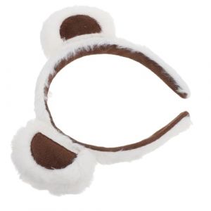 DECOMELODY Serrage-T&ecirc;te Oreilles D&rsquo;Ours en Peluche Blanche Bandeau Doux et Confortable pour Maquillage Lavage du Visage et D&eacute;guisement Accessoire Cheveux Mignon pour Femmes L&eacute;ger et (FINNG, neuf)