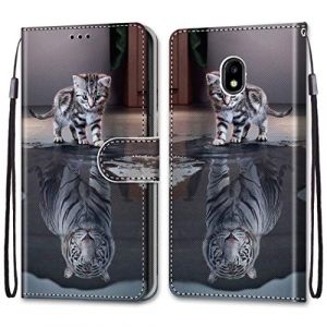 LiLuLa Coque pour Samsung Galaxy J3 2017/J330, &Eacute;tui Housse en Cuir de Protection avec [Emplacements Cartes] [Fonction de Support] [Magnetique], Housse Etui Coque pour Samsung J3 2017/J330 (Chat 3) (LiLuLa Store, neuf)