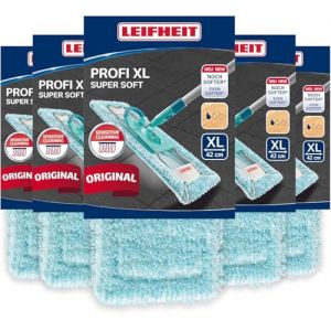 Leifheit Lot de 5 Housses Profi XL Super Soft, Housse de Rechange Super Douce pour Balai à Plat Profi XL, Housse pour Balai nettoyante, pour Le parquet, Le stratifié et Le liège (avantrado.shop, neuf)