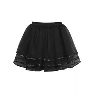 Wikoan Jupe Tutu en Tulle pour Femme Costume de Carnaval Jupe Vintage Jupon Tulle des Ann&eacute;es 50 Jupons de Halloween Jupon sous Robe Noir 2XL-3XL (Wikoan Direct, neuf)