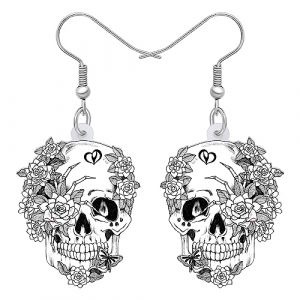 DUOWEI Cadeaux Halloween Pour Les Femme Boucles D'Oreilles Cr&acirc;ne En Acrylique Charms Pour Les Adolescentes (T&ecirc;te de mOrt I) (DUOWEI Jewellry, neuf)