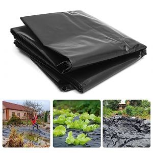 PALUDO 2 x 10M Bâche Protection Serre en Polyéthylène, Extra Épais Film Bâche en Plastique Noir, Résistant Couverture de Polytunnel pour Protection Serre de Plante de Jardin (125Mu / 500G) (PALUDO-EU, neuf)