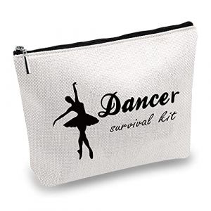 CREATCABIN Toile Maquillage Sacs Imprimé Cosmétique Danseuse Survie Kit Sac DIY Artisanat Multi-Fonction Pochettes avec Fermeture Éclair Trousse de Toilette pour Clés Casque Rouge à Lèvres 10x7 Pouce (CREATCABIN FR, neuf)