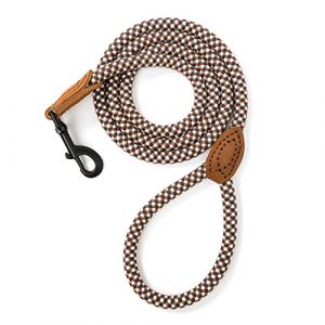 Mile High Life | Laisse pour Chien d'escalade avec Fermoir Robuste en métal Robuste | Connexion sur Mesure en Cuir véritable avec Coutures Solides (Marron, 1.8 M) (MileHighLifeEU, neuf)