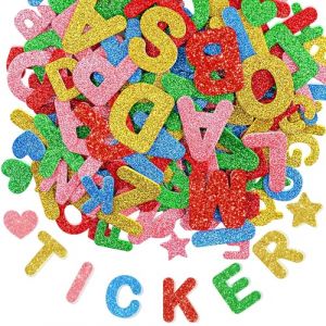 Qaestuan 215 Pièces Lettres Autocollantes en Mousse, Lettres Alphabet Autocollantes Colorées à Coller, Paillettes Autocollant en Mousse, pour Décoration de Cartes, Bricolage, Scrapbooking (QIAOLUO, neuf)