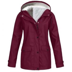 Manteau Femme Hiver Doubl&eacute;e en Polaire Veste Imperm&eacute;able Femme Capuche Ext&eacute;rieur Coupe Vent Anti Pluie Coupe-Vent Grande Taille Trench Lest&eacute;e Veste Chaud Manteau D&eacute;contract&eacute;s Loungewear Tops (Weiwei's small shop, neuf)