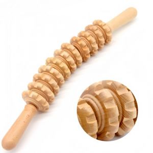 Alfven Rouleau de Massage Bois, Scooters de Massage en Bois Rouleau de massage en bois de massage B&acirc;ton Fascia avec 12 rouleaux rotatifs pour le dos, les jambes, le cou la Relaxation Musculaire (Penghui shop, neuf)