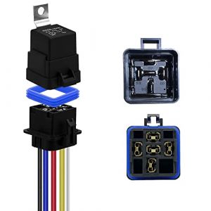 GUUZI Relais étanche 30/40 A 12V CC avec Harnais, Relais Automobile SPDT 5 Broches, Fils de Cuivre étamés 14 AWG Robustes, pour Camion, Moto, Bateau (GUZI STORE, neuf)