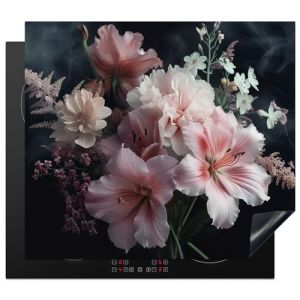 KitchenYeah© Protection Plaque Cuisson Deco Cuisine Cache Induction 59x52 cm Protege Pour Cuisiniere Protection Fleurs - Rose - Vapeur - Plantes - 59x52 cm (KitchenYeah, neuf)