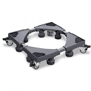 Froadp 8 pieds Support de Machine à Laver avec 4 Roues Socle Réglable Supports Empilables Stables Capacité 300KG Gris Cadres pour Machines à Laver Réfrigérateur Séchoir (Largeur Réglable 45-75cm) (Super Onlinebolt, neuf)