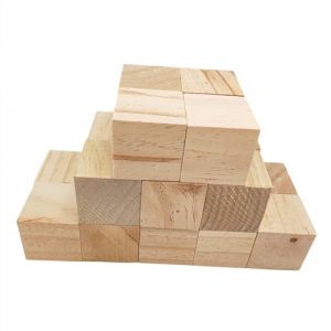Lot de 20 cubes en bois naturel brut de 4,5 cm pour travaux manuels, sculpture et projets de bricolage (Anktily, neuf)