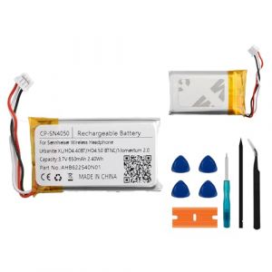 E-yiiviil Batterie de rechange AHB622540N01 CP-SN4050 3,7 V 650 mAh compatible avec Sennheiser HD 4.40/4.50, Urbanite XL, Momentum 2.0/3.0 Batterie de casque Bluetooth pour casque sans fil avec outils (DeRui2019, neuf)