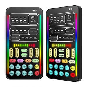 Changeur de Voix Portable, Carte Son en Direct &agrave; 8 Changements de Voix, Carte Son Cool LED Lights, D&eacute;guisement de Voix, Modulateur pour PS4 pour PS5 pour One pour PC, (Xnaidzv, neuf)