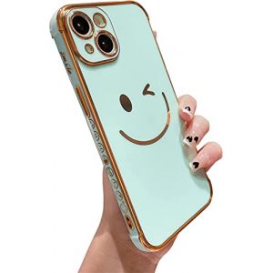Emlivi Compatible avec iPhone 11 Pro, motif Smiley mignon fille en silicone TPU souple, motif de c&ocirc;t&eacute; doux, r&eacute;sistant aux chocs, coque de protection pour iPhone 11 Pro, cyan (Emlivi, neuf)