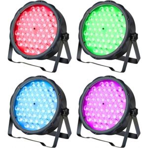 BETOPPER DJ lumière soiree 90W jeu de lumiere fête éclairage scène 54 * 1.5W LED Par DMX RGB 3 en 1 son effet dj spot projecteur disco stroboscopique pour bar fête mariage 4 pièces LPC008S (BETOPPER Direct, neuf)