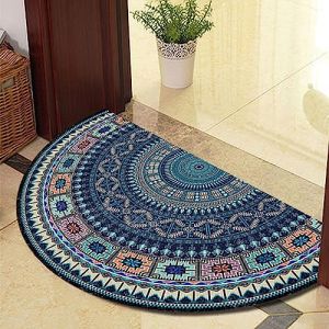 Guest Ruyunlai Paillasson Tapis D'entréE Demi Lune IntéRieur Dexterieur pour Terrasse Rond Exterieur Entree D’entree Interieur Absorbant Boussole Bleue 60x90cm (Guest Ruyunlai, neuf)