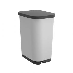 Rotho Ribo Poubelle avec couvercle anti-odeurs et pédale de pied, capacité de 25 à 40 litres, utilisation optimale du sac poubelle, plastique (ZOOM ICI, neuf)