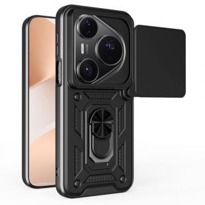 EASSGU Armour Coque for Huawei Pura 80 Pro/Huawei P80 Pro (6.8" inches), Hard PC Silicone Anneau Stand Mobile &Eacute;tui with Magnetic Base - Noir (EASSGU, neuf)