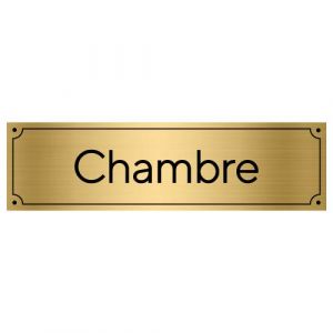Plaque D&eacute;corative de Porte Chambre - Dimensions 14,5 x 4 cm - Qualit&eacute; Sup&eacute;rieur Par Gravure Laser sur Support PVC Aspect Or Bross&eacute; (Forum France, neuf)