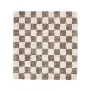 RugVista Chessie Tapis Moderne, 200x200 cm, Carr&eacute;, Poil Long, Nettoyage &agrave; Sec, Salon, Salle de s&eacute;jour, Chambre, Salle &agrave; Manger, Greige/Off Blanc (Rugvista, neuf)