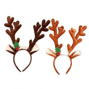 Healifty 2pi&egrave;ces Serre-t&ecirc;tes de No&euml;l de Renne Accessoire D&eacute;guisement Spectacle Coiffe Renne Photo (Madonna Tied, neuf)