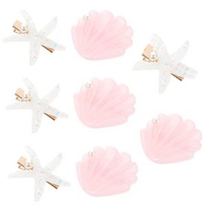 CANIGHT 8 Pi&egrave;ces Barrette &eacute;toile de mer coquillage hairpin hair pin accessoires de cheveux coquillage pinces &agrave; cheveux alligator accessoires pour cheveux de sir&egrave;ne pinces &agrave; cheveux oc&eacute;an (ZORIYOI, neuf)
