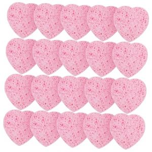 FOMIYES 20pièces Éponge Démaquillante Forme De Cœur Lot De Tampons Nettoyants Pour Visage Accessoires De Nettoyage Du Visage Élimine Les Impuretés Et Excès De Sébum (Family&Personal, neuf)