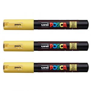 Posca Lot de 3 marqueurs PC-1M Uni-Ball (gamme complète de 22 couleurs disponibles) (Ponera, neuf)