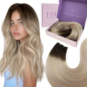 Fshine Extension Cheveux Naturel Tissage 35cm 100g Brun Foncé à Blond Cendré Mixte Blond Platine Tissage Bresilien Maxi Volume Tissage Cheveux Naturels Lisse Extension de Cheveux Humains #2/18/60 (Fshine Hair Eu, neuf)