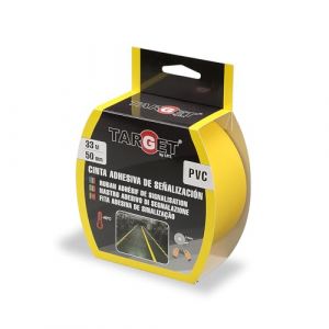 TARGET - Ruban de signalisation adhésif | Pour marquage de sols et objets, avertissement de sécurité (JAUNE, 33 M X 50 mm) (Fotero e-commerce, neuf)