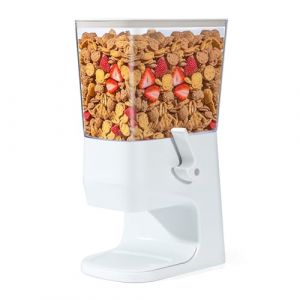 Tokokimo Distributeur de Cereales 3,2 L – Distributeur Cereales Petit Dejeuner et Distributeur Bonbon, Ne Broie Pas Les Céréales, pour Cornflakes, Sucreries, Noix, Haricots, Granola, （Blanc, 1 Pièce） (Yuanqin, neuf)