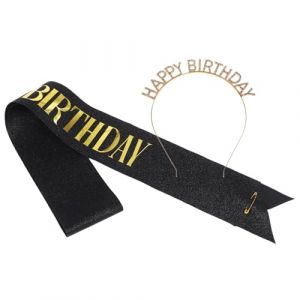 WOFASHPURET 1 Ensemble De Décorations De Bandeau De Couronne D'Anniversaire Pour Garçon Et Bébé Écharpe De Joyeux Anniversaire Décoration De Anniversaire Accessoires De Joyeux (Leiyun, neuf)