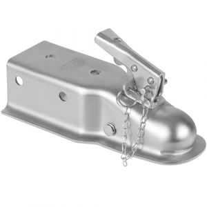 VEVOR Tête d'Attelage Remorque pour Boule d'Attelage 50,8 mm Canal 76,2 mm Capacité Charge 2268 kg Coupleur de Langue de Remorque Droit Robuste pour Camping-car, Camionnette, SUV, Surface Plaquée Zinc (New Clear VEVOR, neuf)