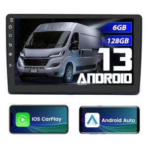AWESAFE Autoradio [6Go+128Go] pour Peugeot Boxer II/Citro&euml;n Jumper II/Fiat Ducato Android 13 avec 4G Carplay Android Auto 9 Pouces GPS WiFi USB FM Bluetooth Commande au Volant (ADAMOSALVATORE, neuf)