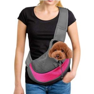 AYIDBE Sac de Transport pour Chien Portable Sac &agrave; Bandouli&egrave;re pour Chat Chiot R&eacute;glable Sac de Voyage pour Petits Animaux en Respirant Maille Sac de Single-&eacute;paule Chiot Chaton Chihuahua avec Poche (YiluobeiEU, neuf)