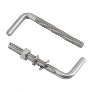 Lot de 50 boulons filet&eacute;s M4 x 50 mm en forme de L en acier inoxydable 304 pour fondation, ancrage, vis carr&eacute;es, crochets pour suspension (Flomore, neuf)