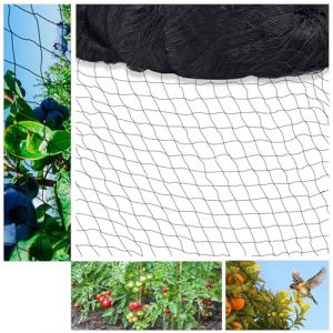 alouweekuky 7.5m X 15m Filet Anti Oiseaux,Filet Voliere Noir, Filet Poulailler aux UV pour Protéger Potagers Fruits et Rack de Raisin Contre Dommages(Mailles De 5 X 5 cm de Grands) (7.5 × 15m) (GUANZE-UK, neuf)