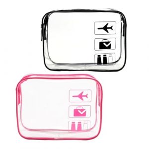 Trousse de Toilette Transparente, 2 Pi&egrave;ces Kit Voyage Avion, PVC &Eacute;tanche Trousse de Toilette Voyage pour Homme et Femme, Sac de Rangment (STANMAR CONCEPT, neuf)