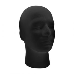 Têtes de perruque en mousse Male mannequin tête noire mousse mannequin tête pour perruques accessoires accessoires de modèle de modèle masculin Noir Taille unique (kilnbright, neuf)