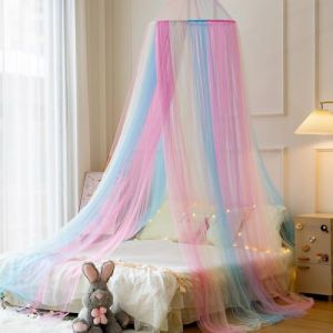 Neuytiky Ciel de Lit Cabane - Moustiquaire de Lit B&eacute;b&eacute; avec Baldaquin, Voilage Lit Cabane Rose - 200x150x150cm pour Enfants/Adultes (O&Uuml; Bolitso, neuf)